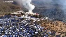 Midilli adasındaki mülteci kampında yangın çıktı: Ölü ve yaralılar var
