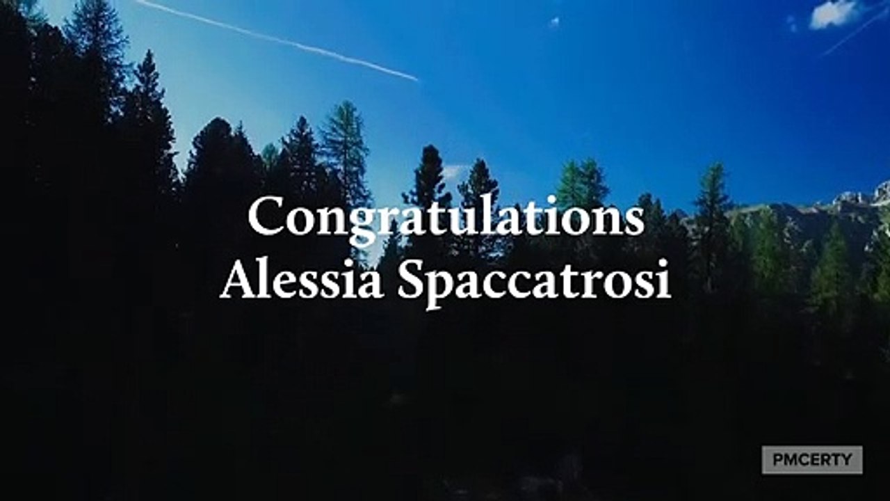 Congratulations Alessia Spaccatrosi