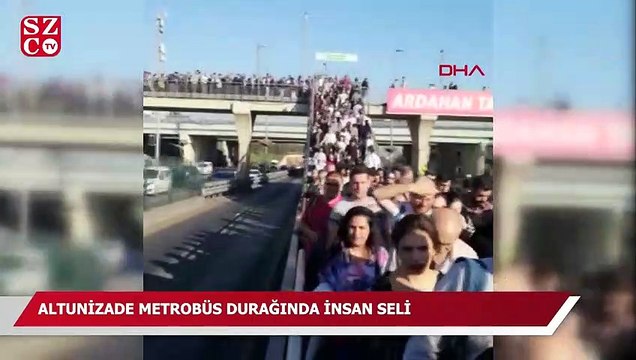 Altunizade metrobüs durağında sabah saatlerinde aşırı yoğunluk yaşandı