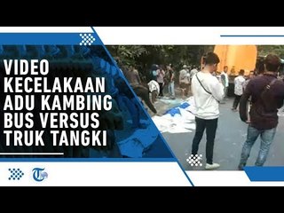 Video Detik-detik Adu Kambing Bus Rosalia Indah Versus Truk Tangki di Way Kanan