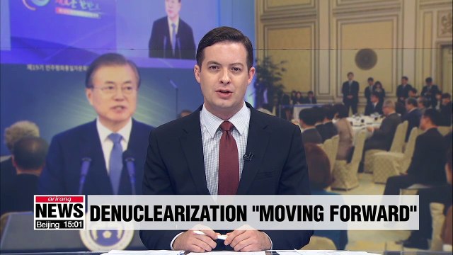 Moon says denuclearization and peace moving forward again