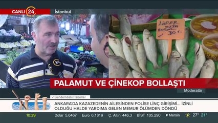 24 Muhabiri Yavuz Oymak balık pazarında