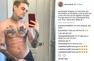 Aaron Carter gets Rihanna's image tattooed on his face