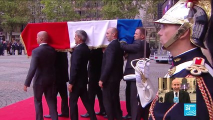 Jacques Chirac's coffin leaves the Saint-Sulpice church