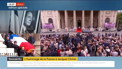 Hommage à Jacques Chirac: Après la cérémonie, le cercueil a quitté l'église Saint-Sulpice sous les applaudissements de la foule