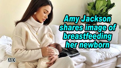 Amy Jackson shares image of breastfeeding her newborn