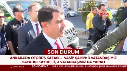 Ankara'da halk otobüsü durağa girdi