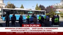 Ankara'da halk otobüsü durağa girdi