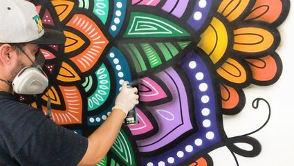 This artist is a master freehand spray painter