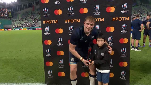 Jonny Gray wins Mastercard Player of the Match for Scotland