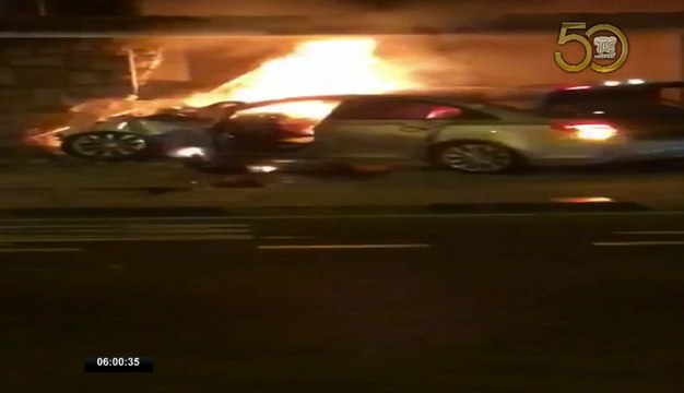 Conductor se salvó de morir calcinado en el interior de su vehículo en Guayaquil