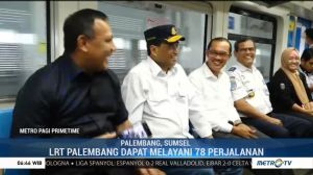 Menhub Uji Coba Kecepatan Baru LRT Palembang