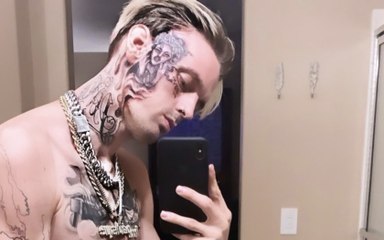Aaron Carter Debuts Massive Face Tattoo