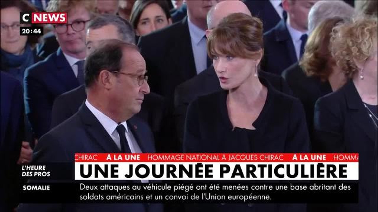 Hommage à Jacques Chirac : voilà pourquoi Carla Bruni a eu l’air si étonnée face à François Hollande - CNEWS lundi 30 septembre 2019