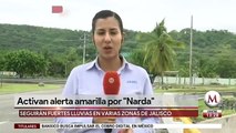 Activan alerta amarilla por 'Narda' en Jalisco