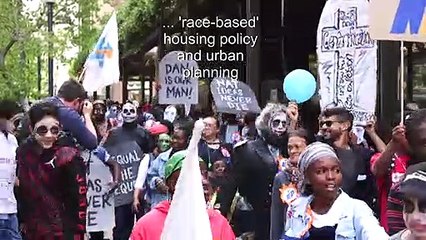 Cape Town 'zombie protest' against 'apartheid-style housing policy'