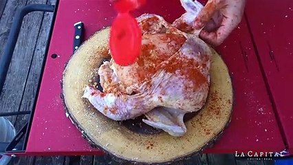 Pollo sentado o violado a la parrilla! Receta