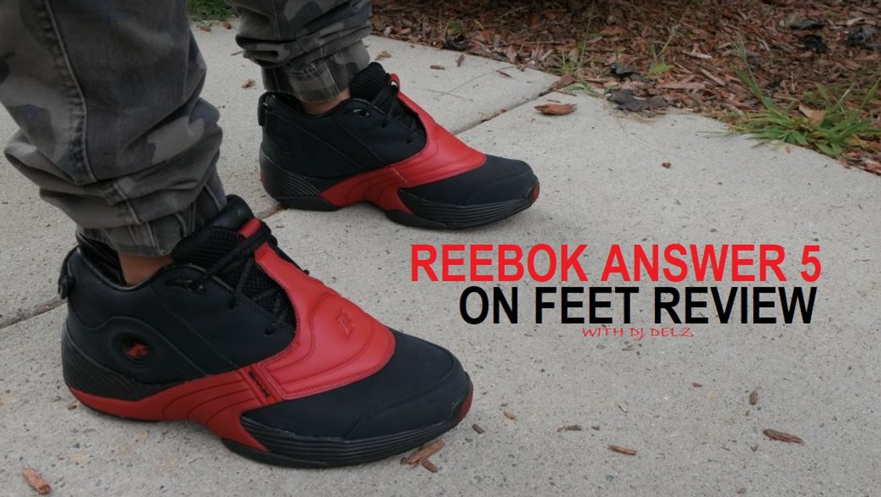 Reebok Classics Answer 5  ALLEN IVERSON Premuim Black Red Sneaker Review on Feet