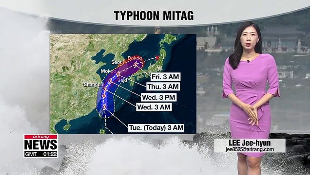 Typhoon Mitag brings showers to south and Jeju, expanding nationwide Wednesday