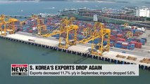 S. Korea's exports fall for tenth straight month in September