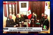 Palacio de Gobierno: jefes del Comando Conjunto de FF.AA. y la Policía se reúnen con el presidente Vizcarra