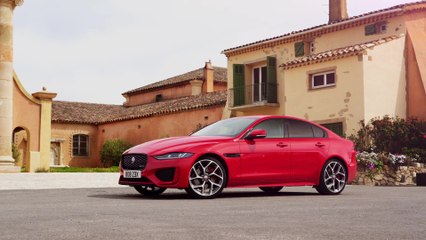 New Jaguar XE Design in Caldera red in Southern France