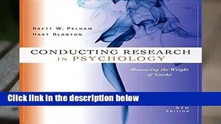 [FREE] Conducting Research in Psychology: Measuring the Weight of Smoke