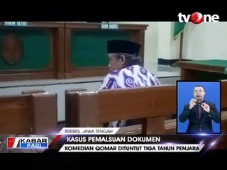 Komedian Qomar Dituntut 3 Tahun Penjara