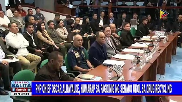 PNP Chief Oscar Albayalde, humarap sa pagdinig ng Senado ukol sa drug recycling