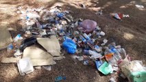 Piknik alanını kirli gördüler, torbalarla çöp topladılar