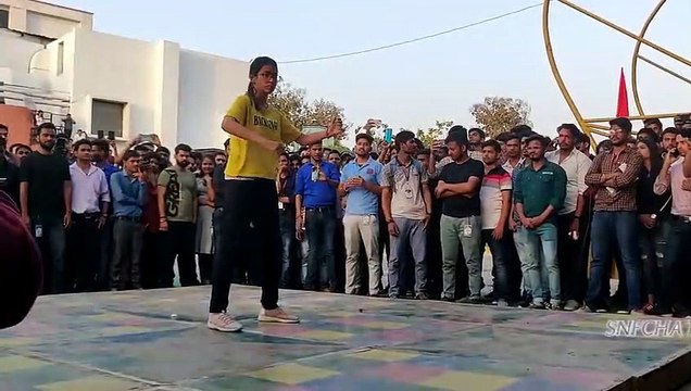 Girl danced a lot in college dance competition