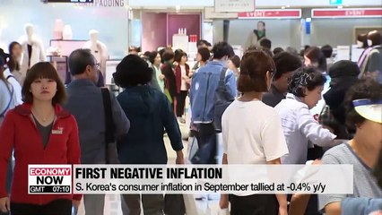 S. Korea's consumer inflation dips below zero for the first time in September