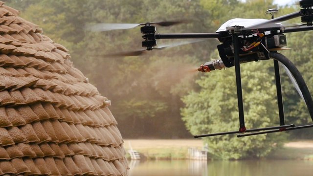 Architects are using drones to spray insulation materials directly onto buildings
