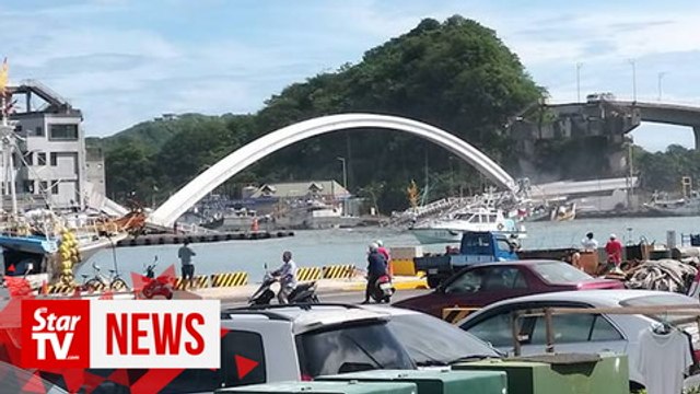 Six feared trapped after Taiwan bridge collapses