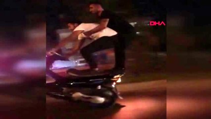 Antalya motosikletle tehlikeli yolculuk