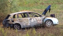 Report TV - Gjendet e djegur makina e autorëve që ekzekutuan Besmir Hidën në Lushnje