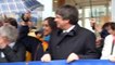 Protesta davant el Parlament Europeu, amb Carles Puigdemont i els consellers exiliats, per exigir els escons en el segon aniversari de l'1-O