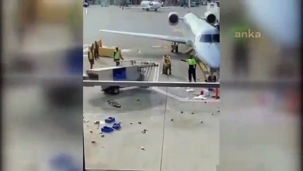 Havaalanındaki araç kontrolden çıktı; dakikalarca etrafında döndü