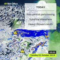 Met Office weather forecast for Tuesday October 1, 2019