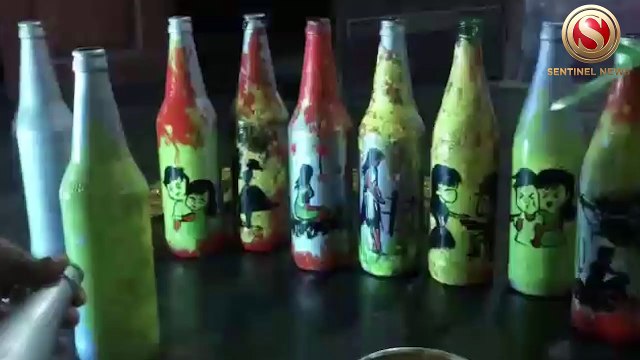 Watch the artistic creations with Beer Bottles, Bamboos & Thermocols