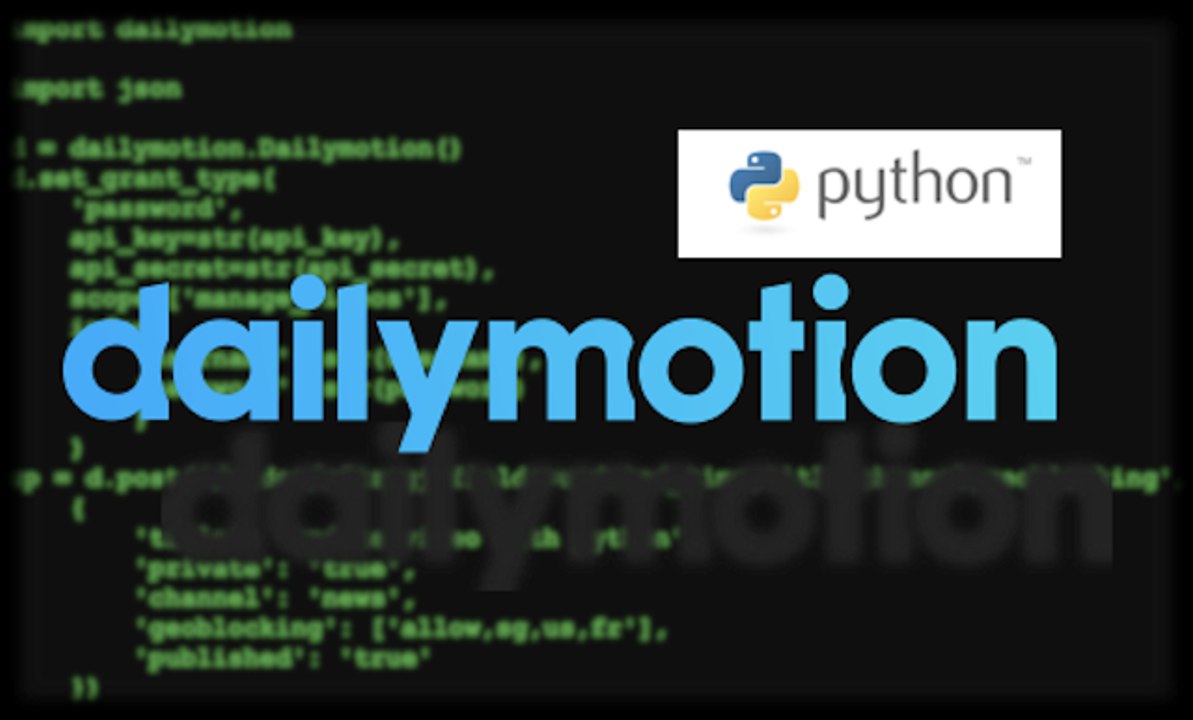 Update Video with Dailymotion Python  SDK