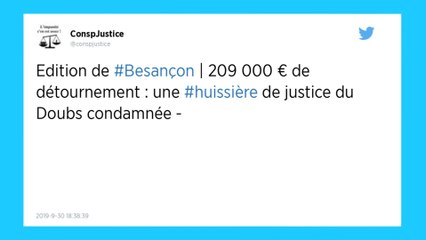 Doubs. Une huissière de justice qui avait détourné 209 000 € condamnée à un an de prison avec sursis