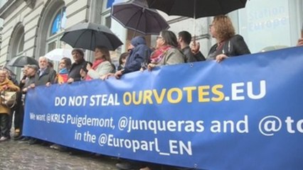Puigdemont se manifiesta en Bruselas
