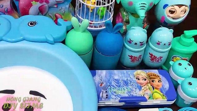 Blue Elsa Anna Slime ! Mixing Mixing Random Things into Slime | Satisfying Slime s #561