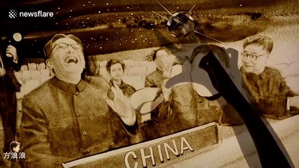 Stunning sand painting celebrates 70th anniversary of China's National Day