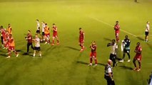 Crawley Town players clapping fans after Norwich City win