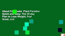 About For Books  Plant Paradox Quick and Easy: The 30-day Plan to Lose Weight, Feel Great, and