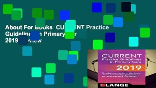 About For Books  CURRENT Practice Guidelines in Primary Care 2019  Review