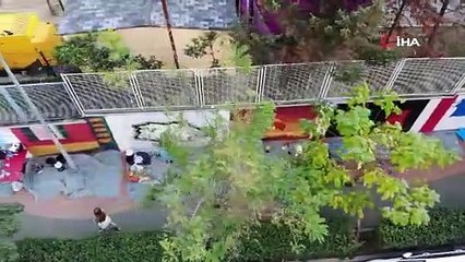 Sokağı karanlık bulan kadın muhtar, duvarları tuvale çevirdi