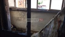 Report TV -Korçë- Shpërthen bombola e gazit, zjarr në katin e katërt të një pallati